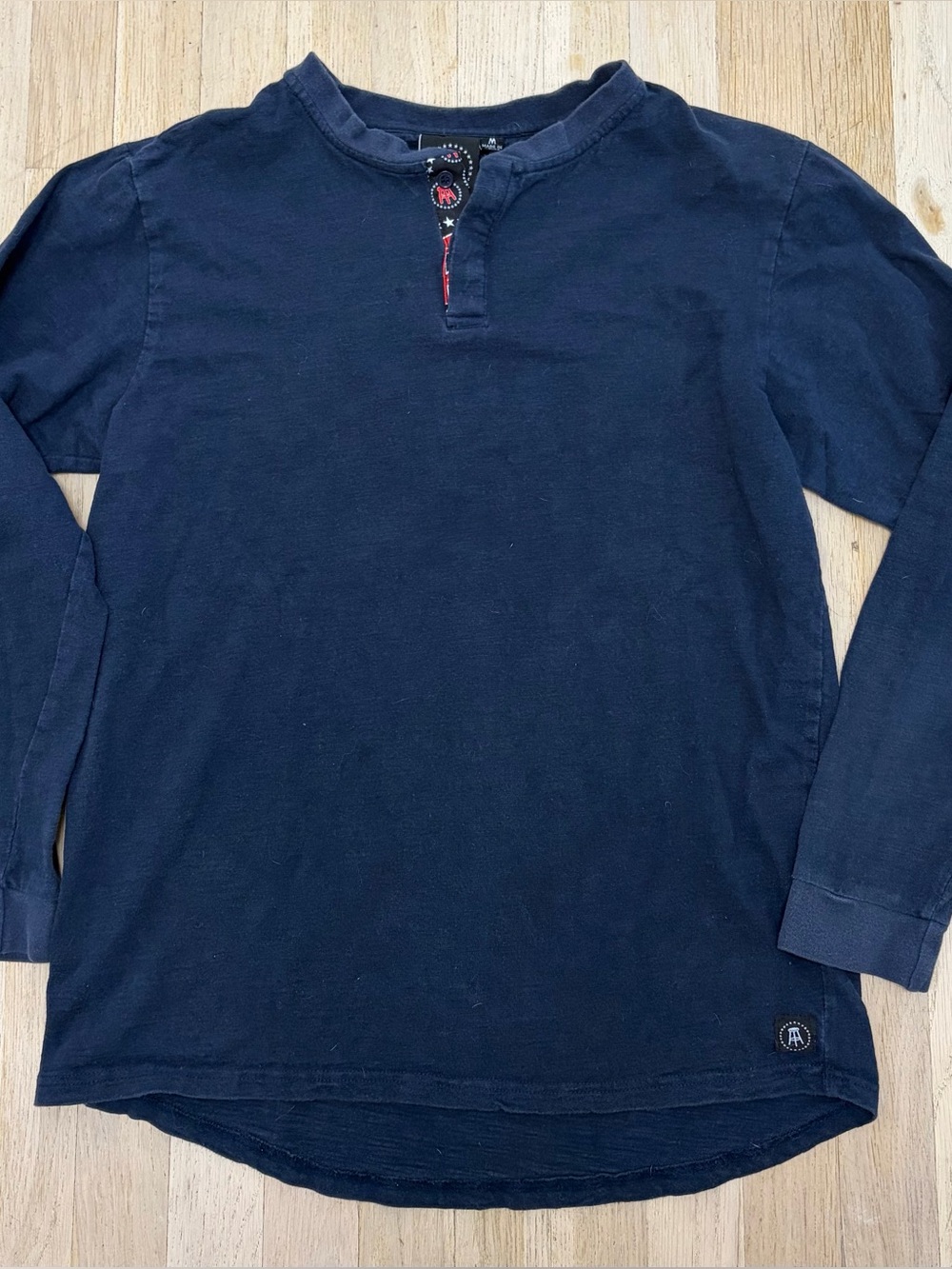Barstool Sports Navy Long-Sleeve Henley Shirt